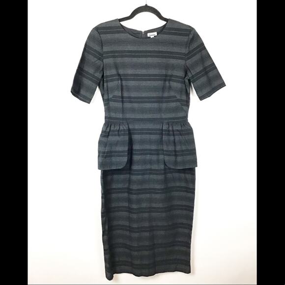 Steven Alan Selena short sleeve midi dress cotton peplum - Picture 6 of 9